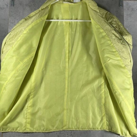 Vtg Patchington Womens Silk Jacket Bright Green Full Zip Lined Windbreaker Sz XL - Picture 4 of 10